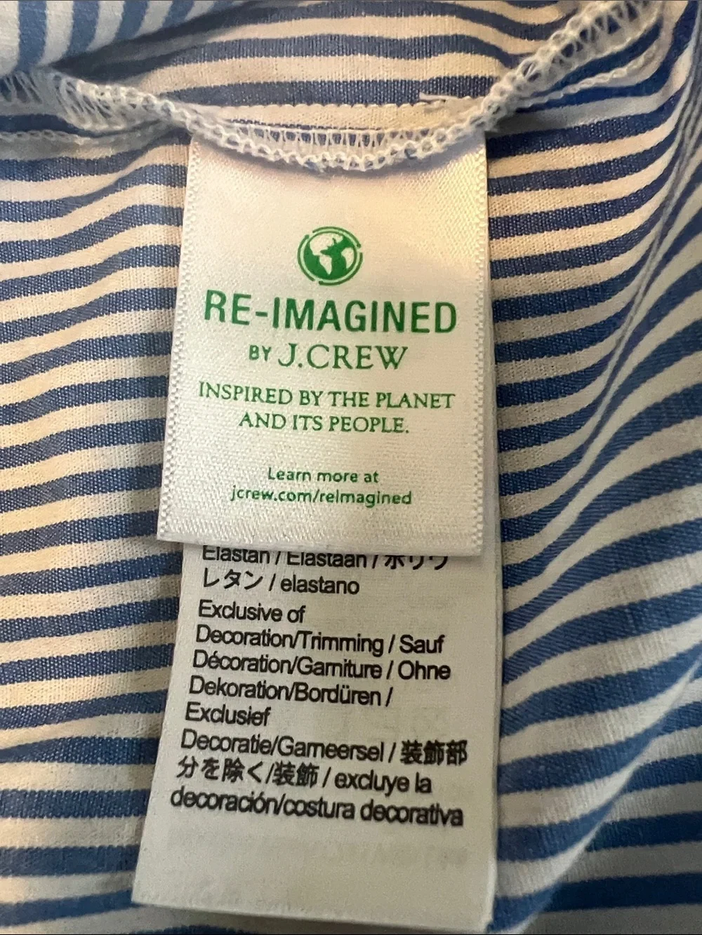J. Crew Blue and White Striped Tiered Sundress